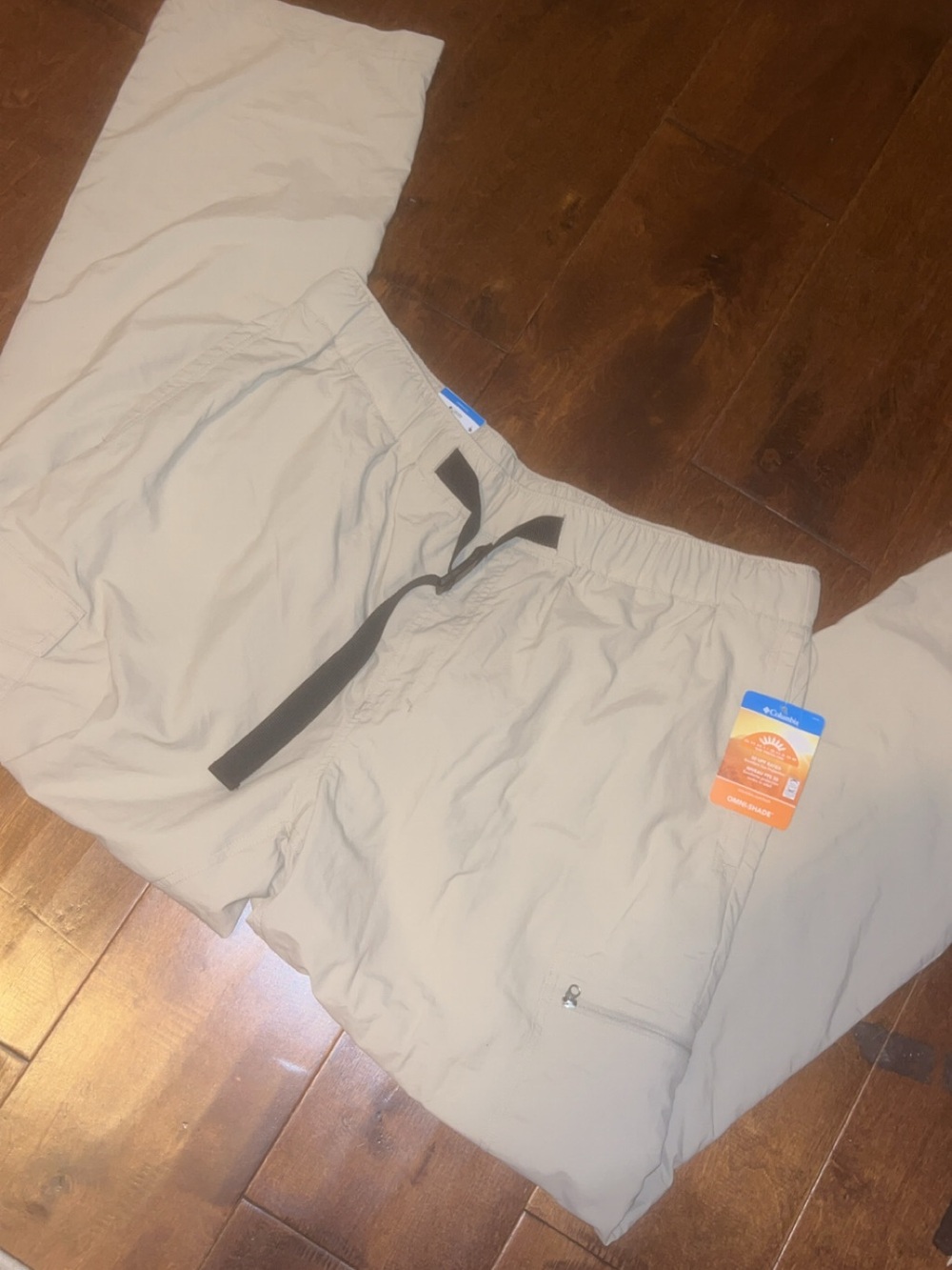 Men's Lightweight Columbia Beige Outdoor Pants with Drawstring